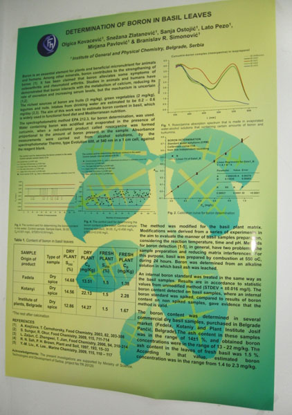 07 O. Kovacevic, S. Zlatanovic, S. Ostojic, L. Pezo, M. Pavlovic, B. Simonovic, Determination of boron in basil leaves B11-P